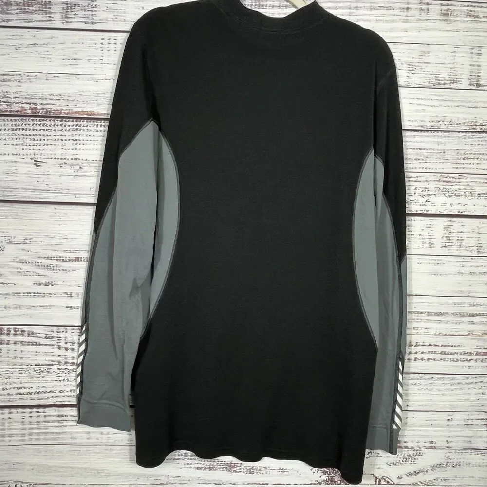 Helly Hansen 1/4 Zip Wool Blend Base Layer Pullover Shirt Black Men’s XXL